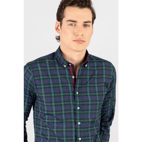 Tudors 1506332970 Slim Fit Dar Kesim Kareli Erkek Gömlek