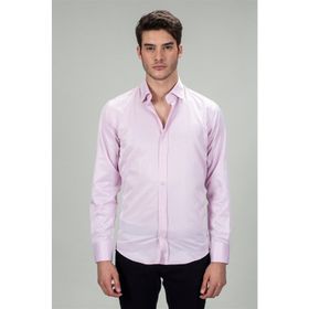 Tudors 1523256449 Modern Fit Dar Kesim Düz Saten Erkek Gömlek