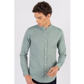 Tudors 1691144772 Slim Fit Uzun Kol Çizgili Hakim Yaka Erkek Gömlek