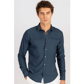 Tudors 1691466879 Slim Fit Uzun Kol Metal Düğme Denim Erkek Gömlek