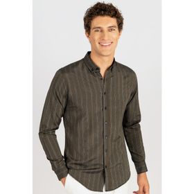 Tudors 1854931762 Slim Fit Uzun Kol Çizgili Yaka Düğmeli Erkek Gömlek