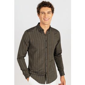 Tudors 1854931762 Slim Fit Uzun Kol Çizgili Yaka Düğmeli Erkek Gömlek
