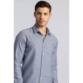 Tudors 28345 Modern Slim Fit Pamuklu Kolay Ütü Armürlü Gri Erkek Gömlek