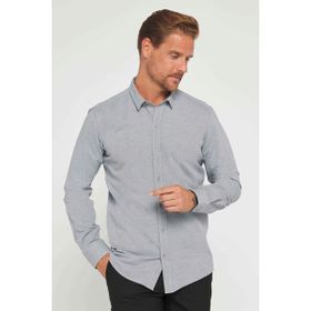 Tudors 28345 Modern Slim Fit Pamuklu Kolay Ütü Armürlü Gri Erkek Gömlek