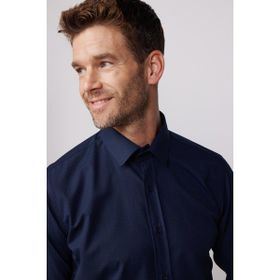 Tudors 28349 Modern Slim Fit Pamuklu Kolay Ütü Armürlü Lacivert Erkek Gömlek