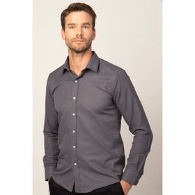 Tudors Modern Fit Uzun Kol Armürlü Kravatlık Erkek Gömlek