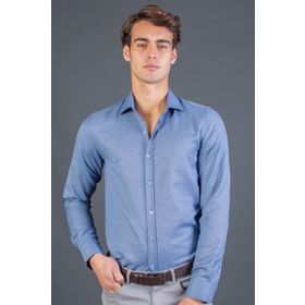 Tudors Modern Slim Fit Dar Kesim Armürlü Beyaz Erkek Gömlek