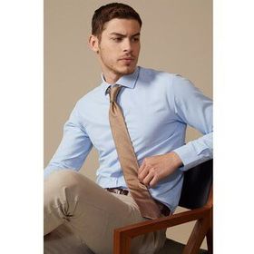 Tudors Modern Slim Fit Dar Kesim Armürlü Beyaz Erkek Gömlek