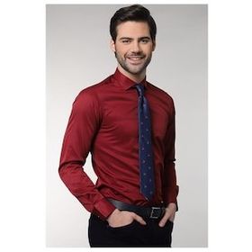 Tudors Modern Slim Fit Düz Erkek Gömlek