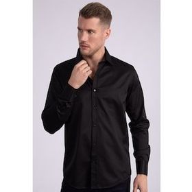 Tudors Modern Slim Fit Düz Saten Erkek Gömlek