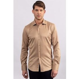 Tudors Modern Slim Fit Düz Saten Erkek Gömlek