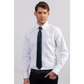 Tudors Modern Slim Fit Kendinden Desenli Düz Beyaz Gömlek
