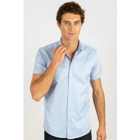 Tudors Modern Slim Fit Kısa Kol Kravat Yaka Gömlek