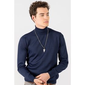 Tudors Slim Fit Bordo Tam Boğazlı Yaka Düz Yün Erkek Kazak
