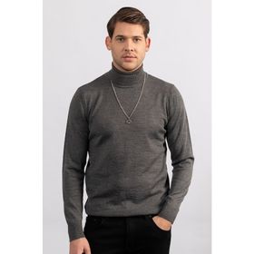 Tudors Slim Fit Bordo Tam Boğazlı Yaka Düz Yün Erkek Kazak