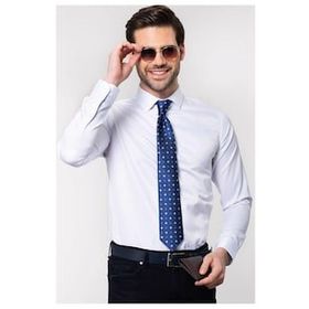 Tudors Slim Fit Dar Kesim Düz Erkek Gömlek
