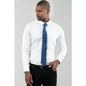 Tudors Slim Fit Dar Kesim Düz Saten Erkek Gömlek