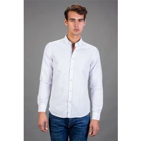 Tudors Slim Fit Dar Kesim Düz Spor Erkek Gömlek