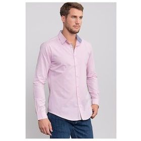 Tudors Slim Fit Dar Kesim Düz Spor Erkek Gömlek