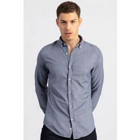 Tudors Slim Fit Dar Kesim Düz Spor Erkek Gömlek