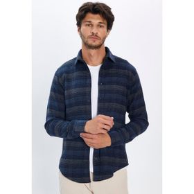 Tudors Slim Fit Dar Kesim Kareli Kışlık Oduncu Erkek Gömlek