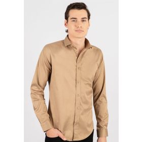 Tudors Slim Fit Dar Kesim Likralı Düz Saten Erkek Gömlek