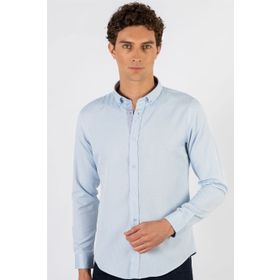 Tudors Slim Fit Dar Kesim Oxford Spor Beyaz Erkek Gömlek