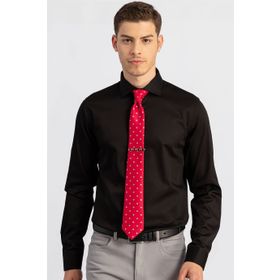 Tudors Slim Fit Dar Kesim Pamuk Saten Erkek Gömlek