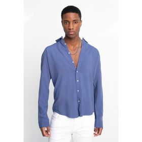Tudors Slim Fit Dar Kesim Uzun Kol Dökümlü Viskon Şık Erkek Gömlek