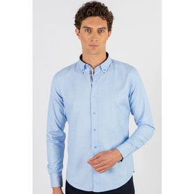 Tudors Slim Fit Dar Kesim Uzun Kol Poplin Oxford Erkek Gömlek