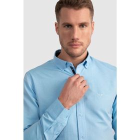 Tudors Slim Fit Dar Kesim Uzun Kol Poplin Oxford Erkek Gömlek