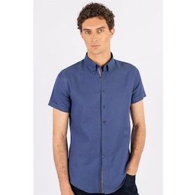 Tudors Slim Fit Kisa Kol Oxford Doku Garnili Erkek Gömlek