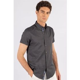 Tudors Slim Fit Kisa Kol Oxford Doku Garnili Erkek Gömlek