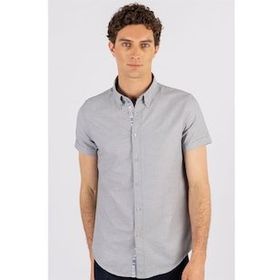 Tudors Slim Fit Kisa Kol Oxford Doku Garnili Erkek Gömlek