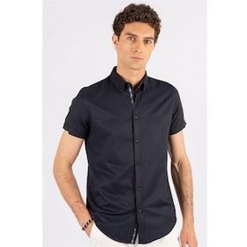 Tudors Slim Fit Kisa Kol Oxford Doku Garnili Erkek Gömlek