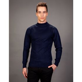 Tudors Slim Fit Lacivert Yarım Balıkçı Yaka Düz Erkek Kazak