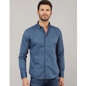 Tudors Slim Fit Petrol Mavisi Spor Erkek Gömlek