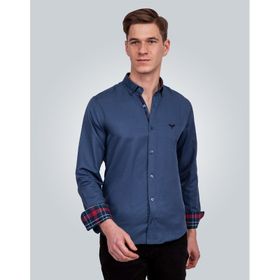 Tudors Slim Fit Petrol Mavisi Spor Erkek Gömlek