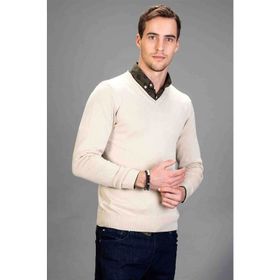 Tudors Slim Fit Turkuaz V Yaka Pamuklu Erkek Kazak