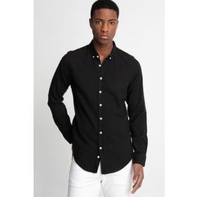 Tudors Slim Fit Uzun Kol Biyeli Yaka Düğmeli Keten Erkek Gömlek