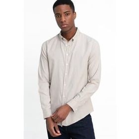 Tudors Slim Fit Uzun Kol Biyeli Yaka Düğmeli Keten Erkek Gömlek