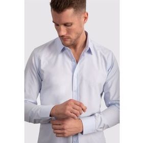 Tudors Terry Cotton Slim Fit Dar Kesim Turkuaz Erkek Gömlek