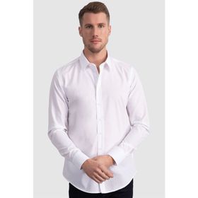Tudors Terry Cotton Slim Fit Dar Kesim Turkuaz Erkek Gömlek