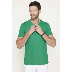 Tudors TS230003-BNY02 Erkek Polo Yaka Slim Fit Düz Pamuk Pike Yeşil T-Shirt