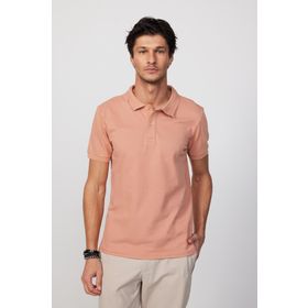 Tudors TS240016 Erkek Slim Fit Dar Kesim %100 Pamuk Düz Pike Somon Renk Polo Yaka T-Shirt