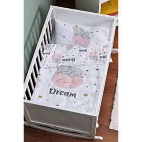 Tuğba Kuğu For Baby Serisi Ayda Uyuyan Fil 60x100 cm Anne Yanı Beşik Nevresim Takımı