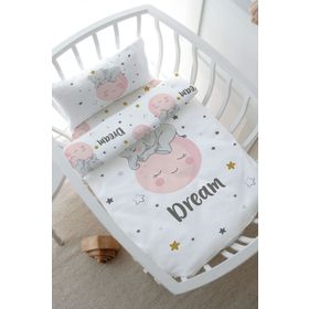 Tuğba Kuğu For Baby Serisi Ayda Uyuyan Fil 60x100 cm Anne Yanı Beşik Nevresim Takımı