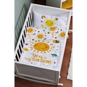 Tuğba Kuğu For Baby Serisi Gülen Pastel Güneş 60x100 cm Anne Yanı Beşik Nevresim Takımı