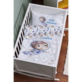 Tuğba Kuğu For Baby Serisi Kahverengi Atkılı Ayı 60x100 cm Anne Yanı Beşik Nevresim Takımı