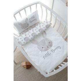 Tuğba Kuğu For Baby Serisi Karakalem Tavşan 60x100 cm Anne Yanı Beşik Nevresim Takımı